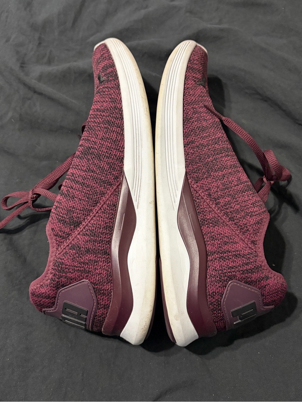 Puma Women's Knit Lace-Up Sneakers in Burgundy - Picture 4 of 7